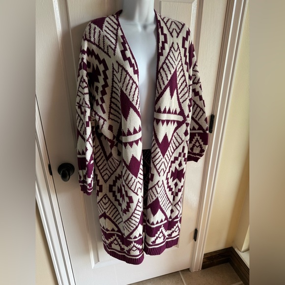 New with tags wrangler retro cardigan S/M purple/white - Picture 1 of 6
